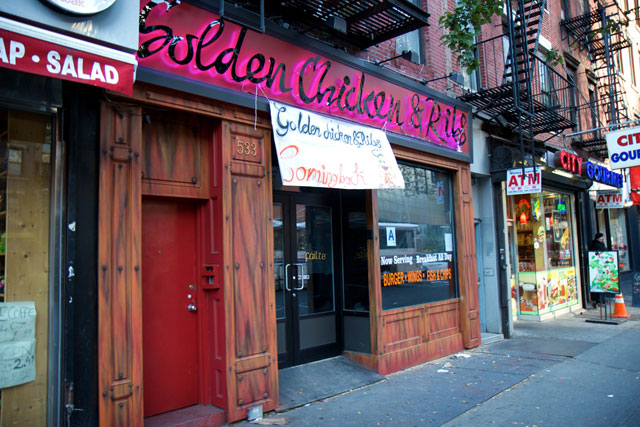 The exterior of the incoming Golden Chicken & Ribs