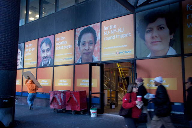 The exterior of the incoming PNC Bank