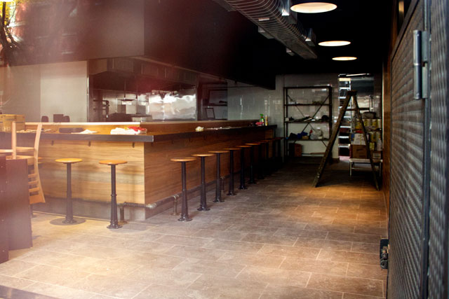 The interior of the incoming Totto Ramen