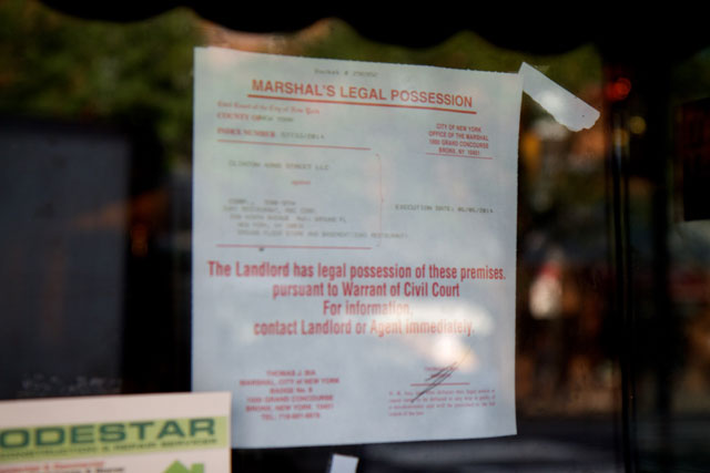 The repossession notice at Zuni